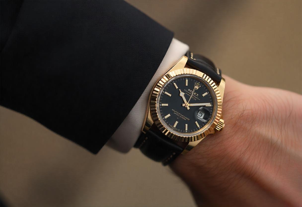 freepik__a-gold-and-black-analog-rolex-watch-with-a-leather__67343